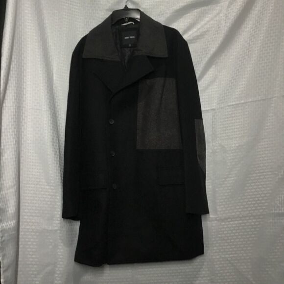 Antony Morato Black Wool Blend Overcoat (DC) - Picture 1 of 6